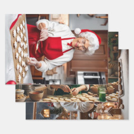 Conjunto de papel de ajuste de navidades de 3