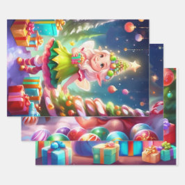 Conjunto de papel de ajuste de navidades de 3