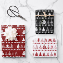 Conjunto de papel de ajuste de navidades de 3 dise