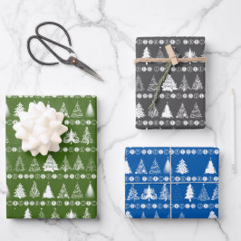 Conjunto de papel de ajuste de navidades de 3 dise