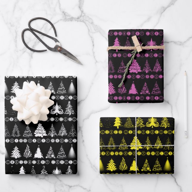 Conjunto de papel de ajuste de navidades de 3 dise (Anverso)