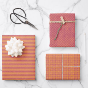 Conjunto de papel de ajuste de tono naranja de 3 d