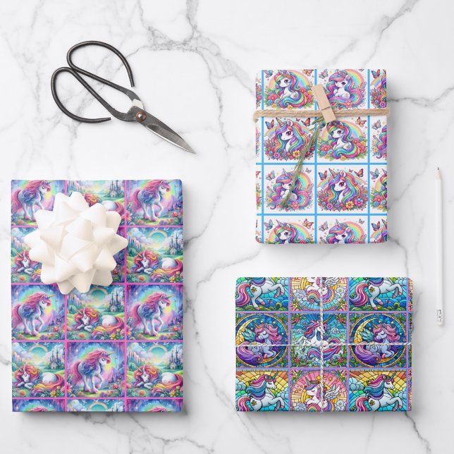 Conjunto de papel de ajuste de unicornio (Subido por el creador)