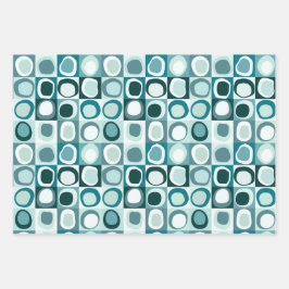 conjunto de papel de embalaje de 3 hojas de patrón