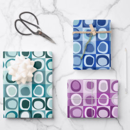 conjunto de papel de embalaje de 3 hojas de patrón
