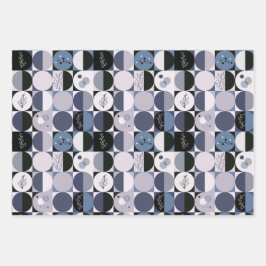 conjunto de papel de embalaje de 3 hojas de patrón