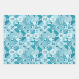 conjunto de papel de envoltura de 3 hojas diseños 