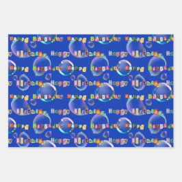 conjunto de papel de envoltura de 3 tonos de color