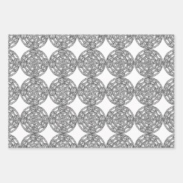 Conjunto de papel de envoltura de estilo celta neg