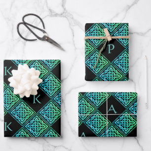 Conjunto de papel de envolvimiento celta monograma