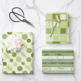 conjunto de papel de envolvimiento de 3 hojas de c