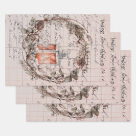 Conjunto de papel de envolvimiento de 3 Navidades 