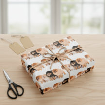 Conjunto de papel de envolvimiento pomeraniano ado