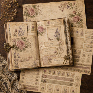 Conjunto de Papel de Manualidades para Diario Basu