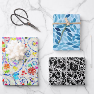 Conjunto de Papel de Regalo Artístico Mezcla y Com