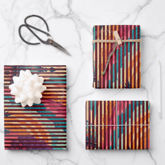Conjunto de papel de regalo de cúpula de ciruela o