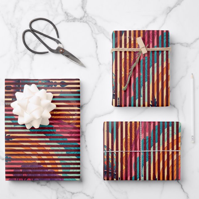 Conjunto de papel de regalo de cúpula de ciruela o (Anverso)