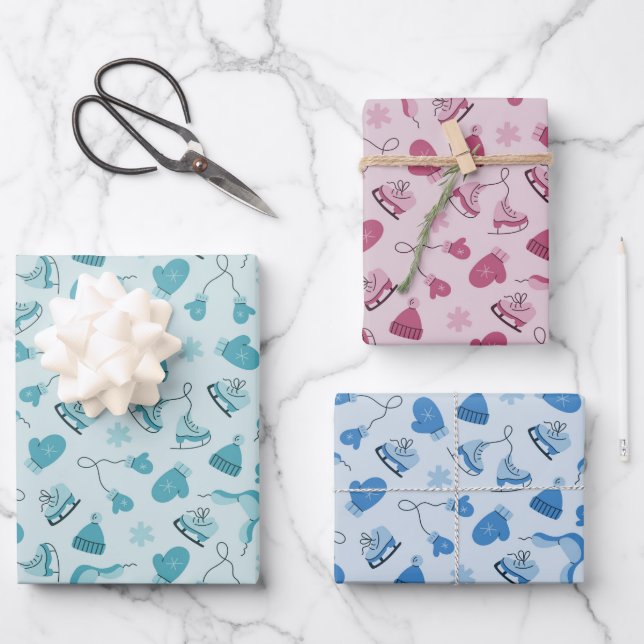 Conjunto de Papel de Regalo Mezcla de Patrón de In (Anverso)