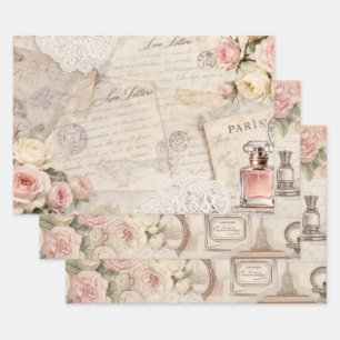 Conjunto de Papel de Regalo Shabby Chic París