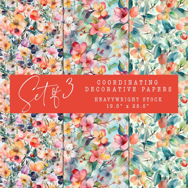 CONJUNTO DE PAPEL DECORATIVO DE BLOSSOMS DE PRIMAV (SPRING BLOSSOMS WRAPPING PAPER SHEETS)