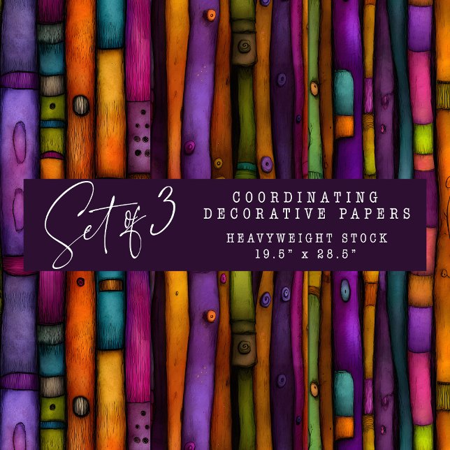 CONJUNTO DE PAPEL DECORATIVO DE ESPINAS DE LIBRO D (QUIRKY BOOK SPINES DECORATIVE PAPER SET)