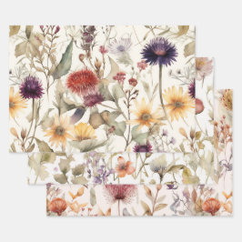 CONJUNTO DE PAPEL DECORATIVO DE FLORES DE HIERRO S
