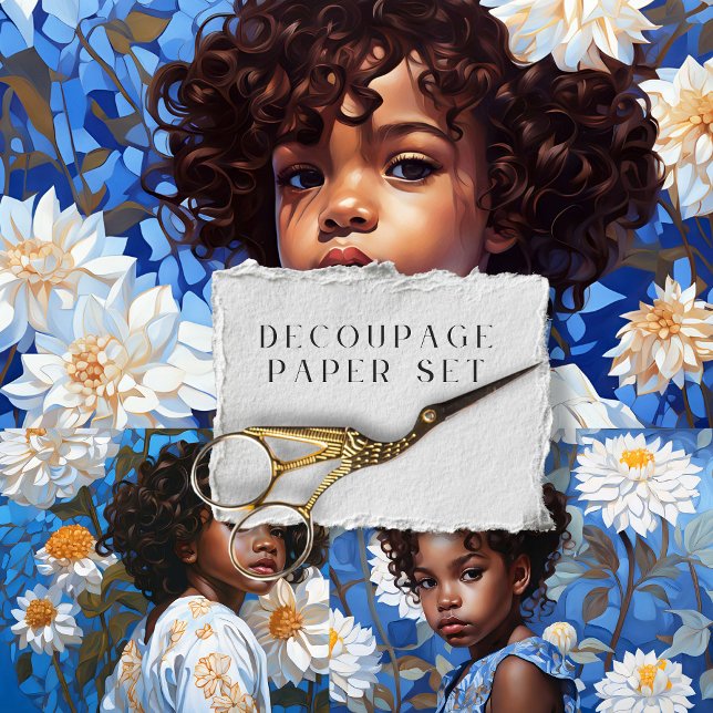 Conjunto de Papel para Decoupage con Retrato Flora (Subido por el creador)