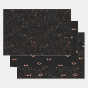 Conjunto de Papel para Envolver Dark Art Line