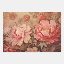 CONJUNTO DE PAPEL ROMÁNTICO SHABBY PEONY DECORATIV