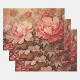 CONJUNTO DE PAPEL ROMÁNTICO SHABBY PEONY DECORATIV