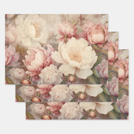 CONJUNTO DE PAPEL ROMÁNTICO SHABBY PEONY DECORATIV