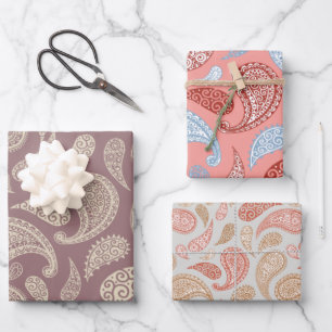 Conjunto de patrones de paisley de 3 papel de envo
