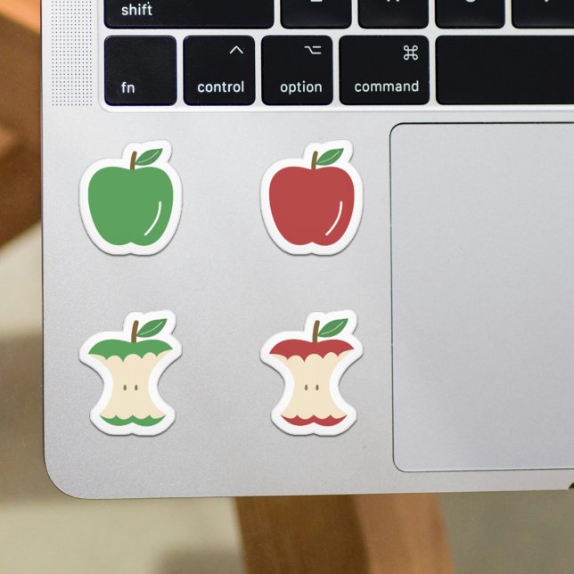 Conjunto de Pegatinas Apple y Apple Core (Set of Apple and Apple Core Stickers)