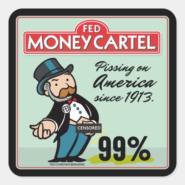 Conjunto de Pegatinas contra la Reserva Federal (Anverso)