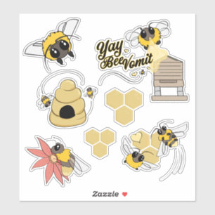 Conjunto de Pegatinas de abejas de burbujas