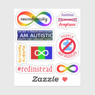 Conjunto de pegatinas de activista autista