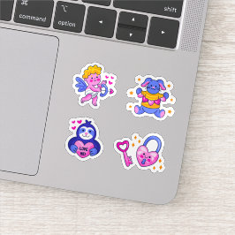 Conjunto de pegatinas de amor lindas