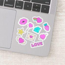 Conjunto de pegatinas de amor maravilloso