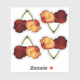 Conjunto de Pegatinas de cráneo de cerezo dulce