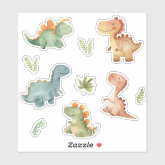 Conjunto de Pegatinas de dinosaurios cúticos