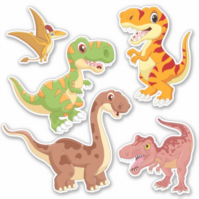 Conjunto de Pegatinas de dinosaurios Personalizado (Anverso)