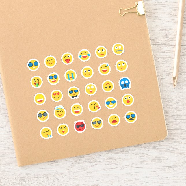 Conjunto de Pegatinas de Emoji divertida y simple (Cuaderno)