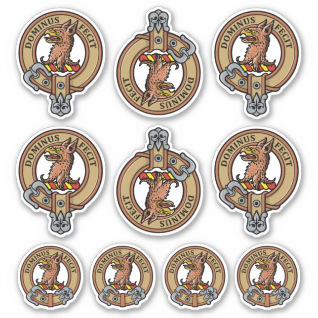 Conjunto de Pegatinas de Escudo de Clan Baird (Anverso)
