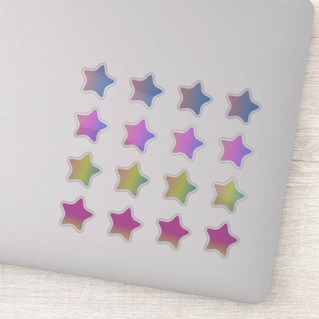 Conjunto de pegatinas de estrellas gradientes colo (Detalle)