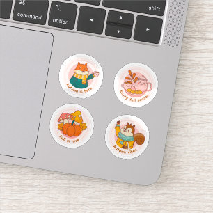 Conjunto de pegatinas de etiquetas de otoño