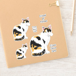 Conjunto de Pegatinas de gatos de calico