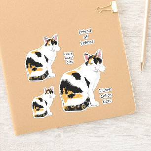 Conjunto de Pegatinas de gatos de calico