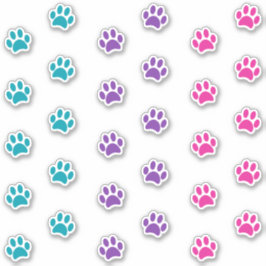 Conjunto de pegatinas de huellas de patas de color