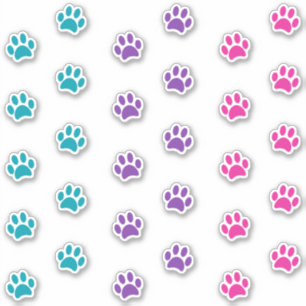 Conjunto de pegatinas de huellas de patas de color