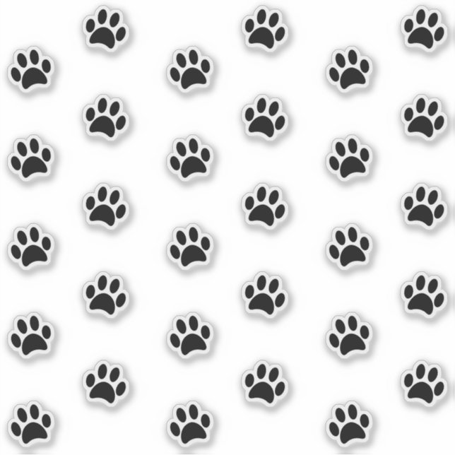Conjunto de pegatinas de huellas de patas negras d (Anverso)